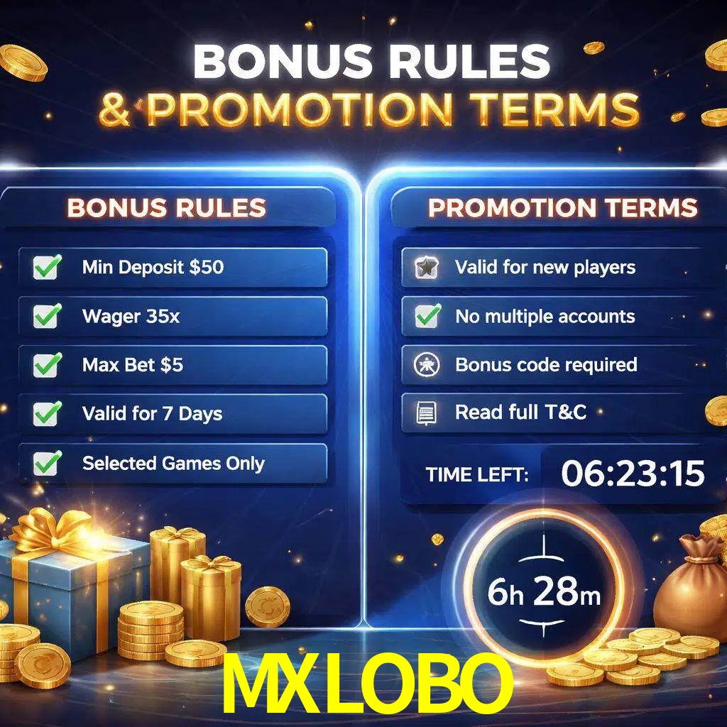 Reglas de promoción MXLOBO y condiciones de bonos explicadas visualmente